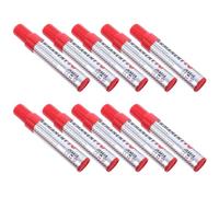 10 pièces Marqueur Permanent Rouge à Pointe Jumbo Biseautée, Gros | Corps en Plastique Antidérapant, Traits Épais ou Fins, pour Panneaux, Bois, Garage et Expédition
