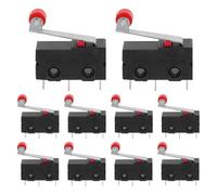 10 Pièces Micro Interrupteur Spdt 250v 5a à Levier à Rouleau | Action Momentanée, Bornes 3 Broches, Métal et Plastique, pour Automatisation Industrielle et Portes D’appareil