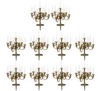 10 Pièces Mini Candélabres Décoration De Gâteau Chandelier Bougeoir Dessert Gâteau Bougies d'anniversaire pour Noël Décor De Mariage