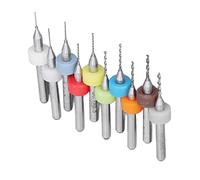 10 Pièces Mini Foret Couleur Micro Flûte en Spirale CNC Routeur Bits pour Carte de Circuit Imprimé Pierre Dremel Gravure Outil de Travail des Métaux 0.3-1.2mm