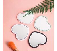 10 pièces Miroir de poche en forme de cœur, design minimaliste moderne, haute définition, mini miroir de maquillage, dortoir étudiant, cadeau pour femme, options de couleur rose-blanc-vert-noir Verre