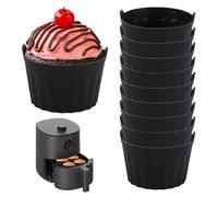 10 Pièces Moule œuf Air Fryer, 8x5 cm Ramequin Silicone Airfryer