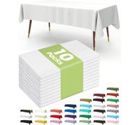10 pièces Nappes carrées jetables en plastique de 54 "x 54", convenant aux tables carrées ou rondes plus petites, pour les repas décontractés, les anniversaires, la décoration de table de restaurant b