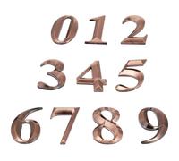 10 Pièces Numéro de Porte 3d Autocollant 7cm, Résine Abs | Chiffres 0 à 9, Finition Plaquée, Adhésif, pour Hôtel, Appartement, Boîte aux Lettres