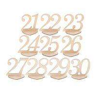 10 Pièces Numéros de Table de Mariage en Bois Cœur, 21 à 30 | Support Stable à Poser, Style Chic et Délicat, pour Réceptions, Salons et Tables de Restaurant