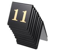 10 Pièces Numéros de Table en Acrylique Cartes V Doubles Faces | Nettoyage Facile, Usage en Salles de Réception, Panneau Décoratif pour Tables, Lot de Signalisation Sobre