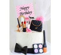 10 pièces ou 6 pièces Décorations de gâteau thème maquillage, convient pour gâteau d'anniversaire de salon de SPA, comprend des ornements de décoration de gâteau réalistes de pinceau de maquillage, pa