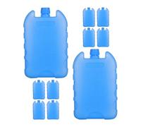 10 Pièces Pack de Congélation Réutilisable Bleu, Boîtier Rigide Étanche | Format Rectangulaire Compact, Poudre de Refroidissement Incluse, pour Boîtes à Lunch, Bouteilles et Courses