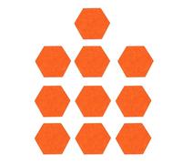 10 Pièces Panneau D'affichage Hexagonal en Feutre Orange | Usage Maison, Photo et Message, Fixation par Punaise, Style Artistique Moderne, Panneau Simple