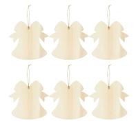 10 pièces Pendentif de Noël Vierge en Bois, Découpe à Peindre, Ambiance | Surface Lisse des Deux Côtés, Trou Suspendre, pour Ateliers Créatifs, Enseignes DIY, Beige