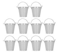 10 Pièces Petit Seau en Métal avec Poignées, Seaux à Glace Ronds Seau en Fer en Métal pour Enfants Bonbons Artisanat Cadeaux de Fête, Mini Pot de Plante Succulente, Pot de Fleur(4 * 5.5 * 6-Argent)
