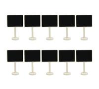 10 Pièces Petit Tableau Noir en Bois avec Base à Pince | Format Carré, Base à Pince Incluse, Affichage Stable, pour Mariage et École, Couleur Noire