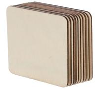 10 Pièces Pièce de Bois Inachevée 70mm, Carrée | Surface Lisse sans Bavure, Teinte Kaki Naturelle, Adaptée à L’écriture, à Peinture