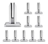 10 Pièces Pince de Clôture en Verre, Pince à Verre en Acier Inoxydable, Escaliers en Acier Inoxydable 304, Pour Garde-corps de Balustrade de Balcon de Piscine,Pour 8 - 12 Mm / 0,3 - 0,5 Po Verre