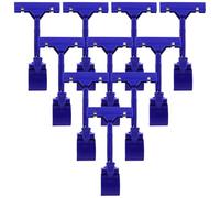10 Pièces Pince Porte-affiche T à Double Clips en Plastique Bleu | Présentoir de Vente au Détail, Usage en Magasin et Autres Scènes D’affichage, Style Classique Simple