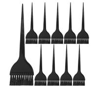 10 Pièces Pinceau à Teinture Capillaire Noir en Plastique | Usage Salon et Maison, Mélange Rapide, Contrôle Précis des Portions, Sectionnement des Mèches, Nettoyage Facile