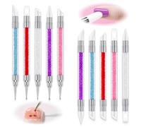 10 pièces Pinceaux Stylo Nailart Gel pour Sculpture Têtes en Silicone Manche Acrylique Ensemble double-face et Stylos de Précision Accessoires pour Gel, Acrylique, Effets 3D, Modelage et Décoration
