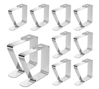 10 Pièces Pinces à Nappe, Acier Inoxydable Anti-Glissant Nappe Clips Attache Nappe de Table Exterieur pour à Tables de 1 à 3 cm d'épaisseur Manger familiale de Restaurant, Argent