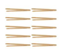 10 Pièces Pinces à Toast Longues en Bambou, 7 Pouces | Sachets de Thé et Desserts Délicats, Usage Maison ou Buffet, Finition Lisse Marron