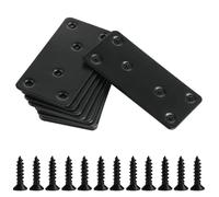 10 Pièces Plaques Perforées, Plaques Equerre d'Assemblage，Connecteur Bois | Connecteurs Plats en Acier Inoxydable, Connecteur de Réparation, Fer Plat Perforé, avec 60 Vis, 80x40x1.7mm