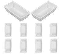 10 Pièces Plat Creuset en Céramique Blanc, Grosse Capacité | Usage Laboratoire, Support de Combustion en Céramique, Format Pratique, pour Environnements à Haute Température