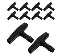 10 Pièces Poignée de Lanceur à Rappel pour Moteur, ABS Noir | Installation Facile, Appui Paume Ergonomique, Texture Rainurée Dense, pour Motoculteur et Générateur