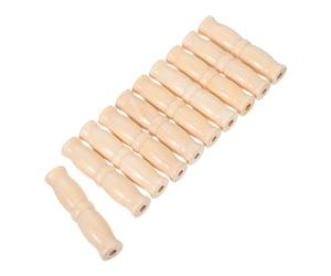 10 Pièces Poignée en Bois, Prise Ergonomique, Remplacement Pratique | Bois de Lotus Beige, Surface Polie, Trou de 6mm, Profondeur 30mm, Réduit la Fatigue des Mains
