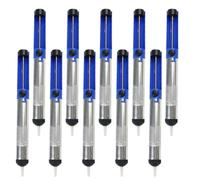 10 Pièces Pompe à Dessouder en Alliage D’aluminium et ABS, Bleue | Soudure Rapide, Aspiration 25 CM de Mercure, Réglage 25 ℃, pour Réparation Pcb et Techniciens
