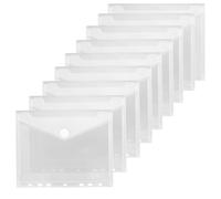 10 Pièces Porte Documents Plastique A5 Transparente, 22.6 x 18cm Pochette Classeur A5, Imperméable et Indéchirables, pour Bureau, École Maison, et Voyage, pour Organiser Documents Devoirs (7 Perforée)
