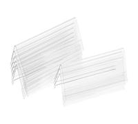 10 Pièces Porte-étiquette Nominative V PET Transparent 12x6 CM | Chevalet Porte Nom, Affichage Clair pour Réunions et Détails Produit, Style Minimaliste Élégant