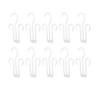 10 pièces Porte-pantoufles Mural Blanc 16x9x0,3cm en Métal et plastique | Rangement Vertical, Support en Arc pour Tongs et Sandales, Fixation Adhésive sans Perçage