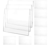 10 Pièces Présentoir D'enseigne Mural en Acrylique Transparent | Porte-étiquettes de Prix, Installation Simple et Démontage Rapide, Gain de Place, Blanc pour Bureaux