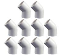 10 Pièces Raccord D’angle Coudé PVC Blanc à 2 Voies 45 Degrés | Connecteur Central, Usage pour Produits de Piscine et Chaises, Pièce Pratique Résistante aux Chocs