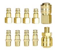 10 Pièces Raccord Pneumatique Raccord d'air comprimé 1/4" NPT Raccord d'air 1/4 pouce raccord rapide mamelon de prise d'air comprimé de tuyaux d'air Bouchons