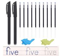 10 Pièces Recharges Estompera Automatiquement, avec 2 Stylos Magiques | 2 Pièces Correcteur de Prise, pour Livre Calligraphie Enfant Réutilisé