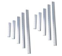 10 Pièces Règle Droite en Alliage D’aluminium Portable | Plaque Triangulaire, Rapporteur et Demi-cercle Inclus, Format Léger, Argenté, pour Ingénieurs et Enseignants