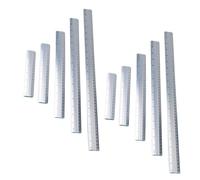 10 Pièces Règle Droite en Métal en Alliage D’aluminium, Portable | Ensemble de Papeterie, Triangle, Rapporteur et Demi-cercle, Argenté, pour Maison et Enseignants