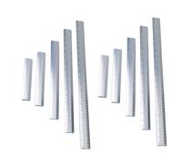 10 Pièces Règle Droite en Métal Portable, Ensemble de Papeterie | Alliage D’aluminium, Argenté, pour École et Maison, Triangle, Rapporteur, Demi-cercle