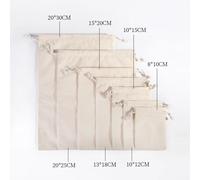 10 pièces sacs en coton cadeau pochette à cordon boîte-cadeau sacs d'emballage cadeau sacs en lin affichage de bijoux sac de mariage de noël sac en toile de jute bricolage cream white pingkou