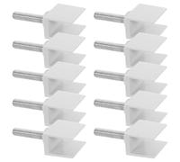 10 Pièces Serrage-joint pour Panneau de Menuiserie, Équerre | Montage pour Armoire et Tablette, Usage Laboratoire ou Bureau, ABS et Acier Inoxydable, Revêtement Résistant
