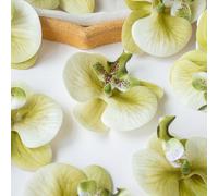 10 pièces/set Fleurs d'orchidée en soie artificielle, bouquet de mariée, plantes artificielles pour la Saint-Valentin, décoration de mariage, matériaux pour couronnes DIY, accessoires de mariée, décor