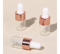 10 pièces/set Mini bouteille compte-gouttes en verre avec capuchon doré rose 2 ml pour les huiles essentielles, etc. Décoration de salon, chambre, salle de bain, maison. Accessoires de voyage, mariage