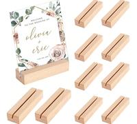10 pièces/set Porte-cartes de place en bois, fabriqués en hêtre, supports pour cartes photo, convient pour les mariages, les banquets et les fêtes, peuvent être utilisés comme porte-menus, cadres phot
