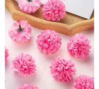10 pièces/set Têtes de fleurs d'hortensia artificielles, fleurs de chrysanthème en forme de balle de tennis pour la décoration de mariage DIY, boîte-cadeau, couronne, mariée, corsage de demoiselle d'h