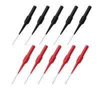 10 Pièces Sondes de Test pour Multimètre, Pointes de Mesure pour Multimètre, Pointe de Touche Multimetres avec Etui Protection Isolant 0.7mm pour Multimètres Laboratoires et Electriciens Rouge Noir