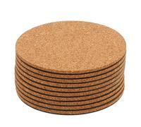 10 Pièces Soucoupe Ronde en Liège et PP, Anti-rayures | Film Imperméable, Protège Tables en Bois et Sols les Taches, pour Jardinières et Bonsaïs, Maison ou Terrasse
