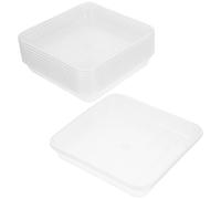 10 Pièces Soucoupe Transparente pour Pot Plateau Plastique Carré | Pots en Terre Cuite et Céramique, Protège les Surfaces, Limite les Glissements, Coloris Assortis