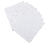 10 Pièces Sticker Mural 3d Effet Brique Blanc Xpe Auto-adhésif