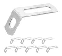 10 Pièces Support D'angle de L 90 Degrés en Fer Argenté | Stabilité Renforcée, Sécurité Accrue, pour Étagères Murales, Cuisines et Bureaux, Fixation Solide
