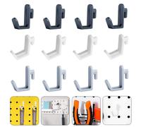 10 pièces support de rangement organisateur trou conseil crochet J forme matériel outil Oblique cintre utilitaire verrouillage Kit montage mural panneau perforé crochet 10 pièces blanches
